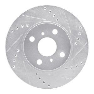 Scion IQ Brake Rotor (1) - Front Right - R1 Concepts - Drilled & Slotted - Silver - `06-`19
